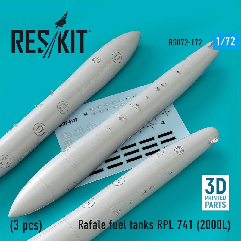 1/72 Rafale fuel tanks RPL 741 (2000L) (3 pcs) (3D printing)