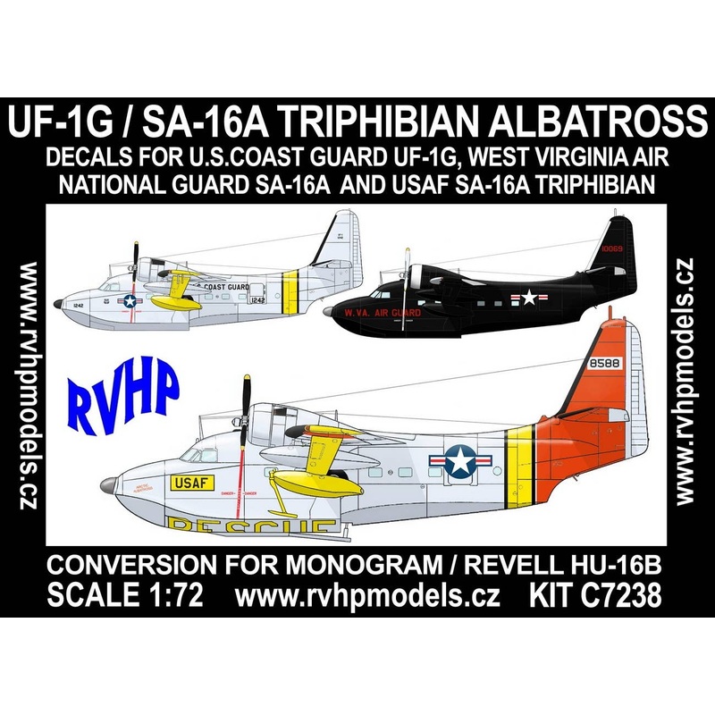 1/72 UF-1G/SA-16A Albatross Maritime Patrol Aircraft Conversion Parts Set (USCG, USAF)