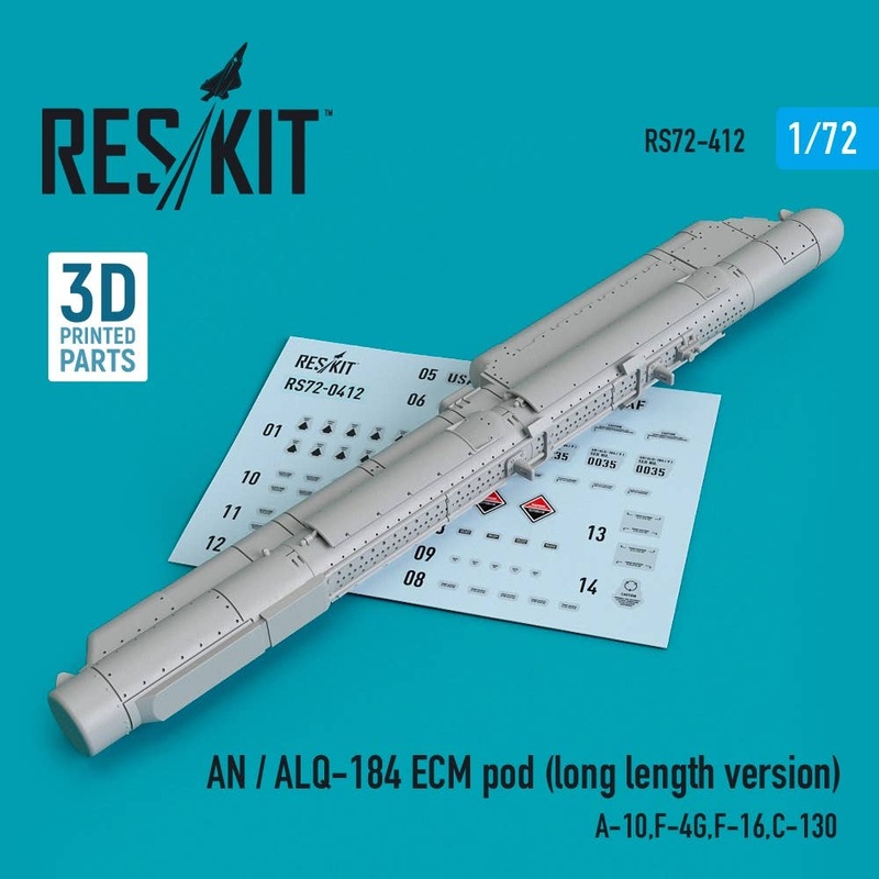 1/72 AN / ALQ-184 ECM pod (long length version) (A-10,F-4G,F-16,C-130) (3D printing)