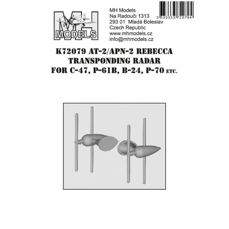 1/72 AT-2/APN-2 Rebecca/Eureka transponding radar for C-47,P-61B,B-24,P-70 etc.