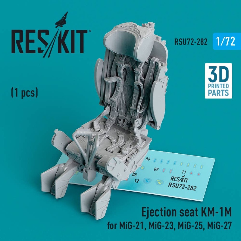 1/72 Ejection seat KM-1M for MiG-21, MiG-23, MiG-25, MiG-27 (1 pcs) (3D Printed)