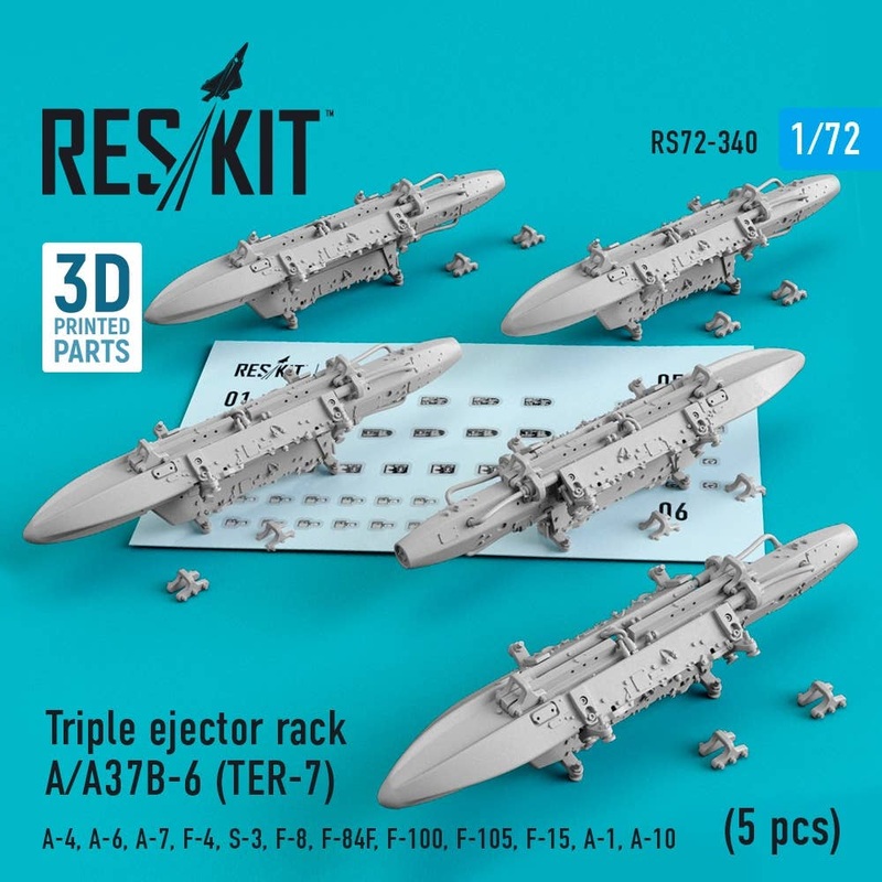 1/72 Triple ejector rack A/A37B-6 (TER-7) (5 pcs) (A-4, A-6, A-7, F-4, S-3,F-8, F-84F, F-100, F-105, F-15, A-1, A-10)