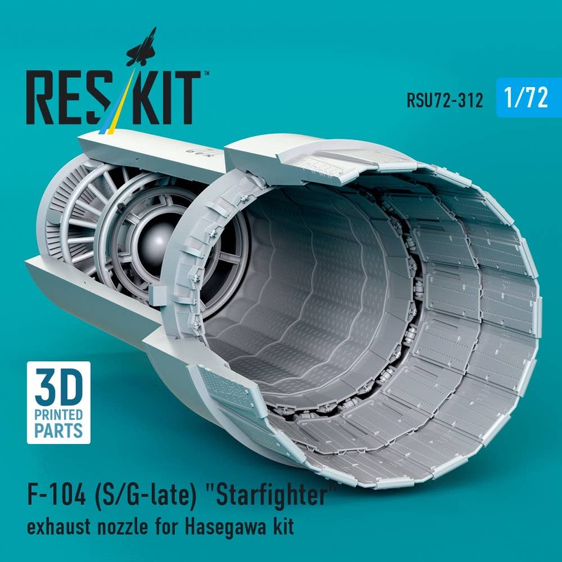 1/72 F-104 (S/G-late) Starfighter exhaust nozzle for Hasegawa kit (3D Printed)