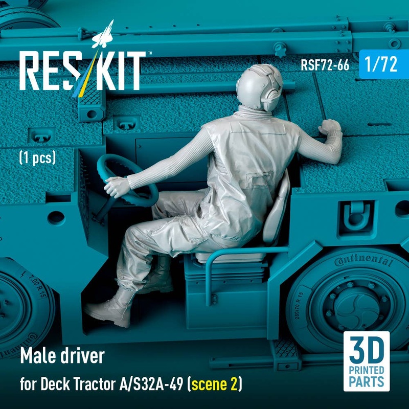 1/72 Male driver for Deck Tractor A/S32A-49 (scene 2) (1 pcs) (3D Printed)