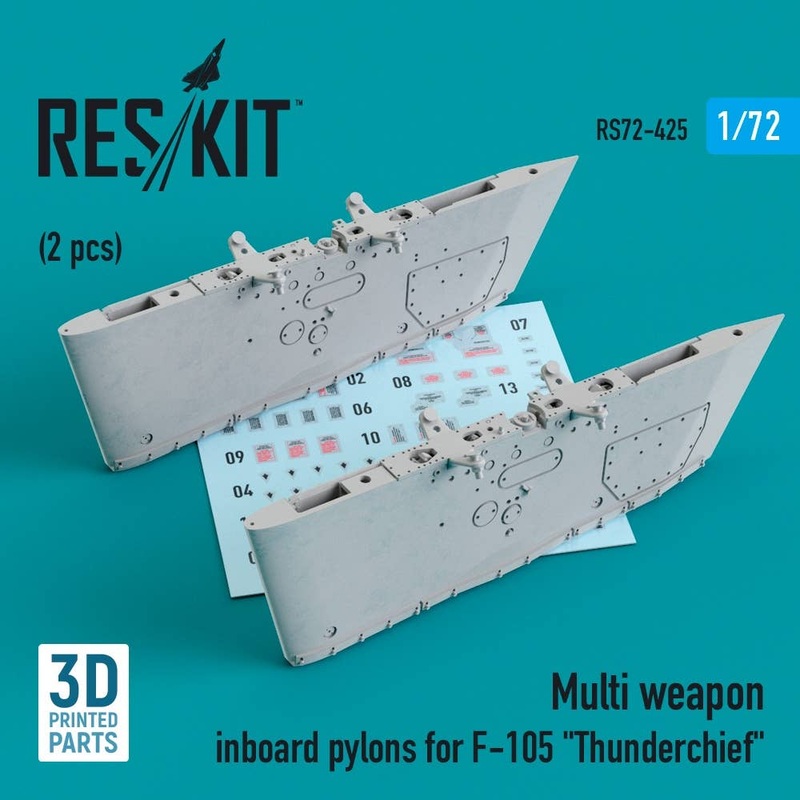 1/72 Multi weapon inboard pylons for F-105 Thunderchief (2 pcs) (3D Printing)