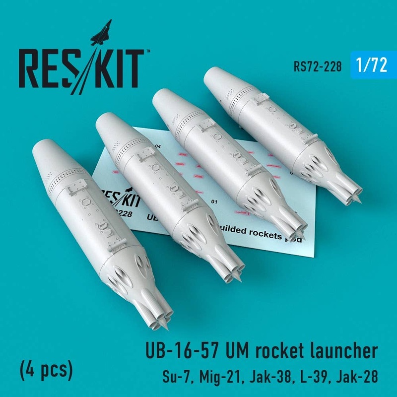 1/72 UB-16-57 UM rocket launcher (4 pcs) Su-7, Mig-21, Jak-38, L-39, Jak-28