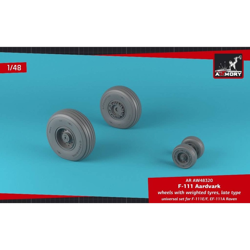 1/48 F-111 Aardvark Late Type Wheels w/ Weighted Tires (for Academy, Hobby Boss)