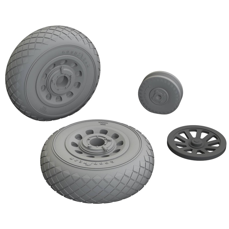 1/48 P-51B/C wheels diamond tread Brassin (for EDUARD)