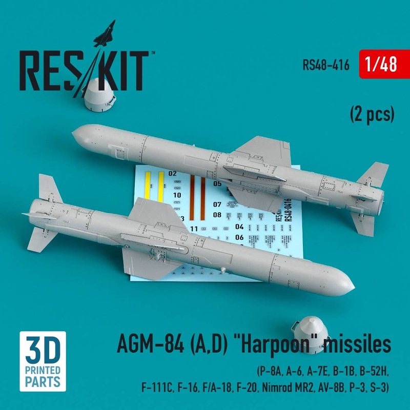 1/48 AGM-84 (A,D) Harpoon missiles (2 pcs) (3D Printing)