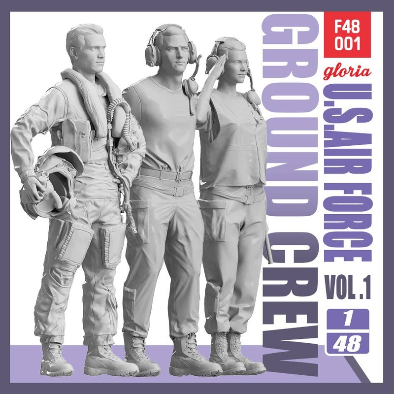 1/48 Current Use Usa Air Force Grand Crew Set Vol.1 Ground Maintenance Crew / F-35A Pilot (3 pieces)