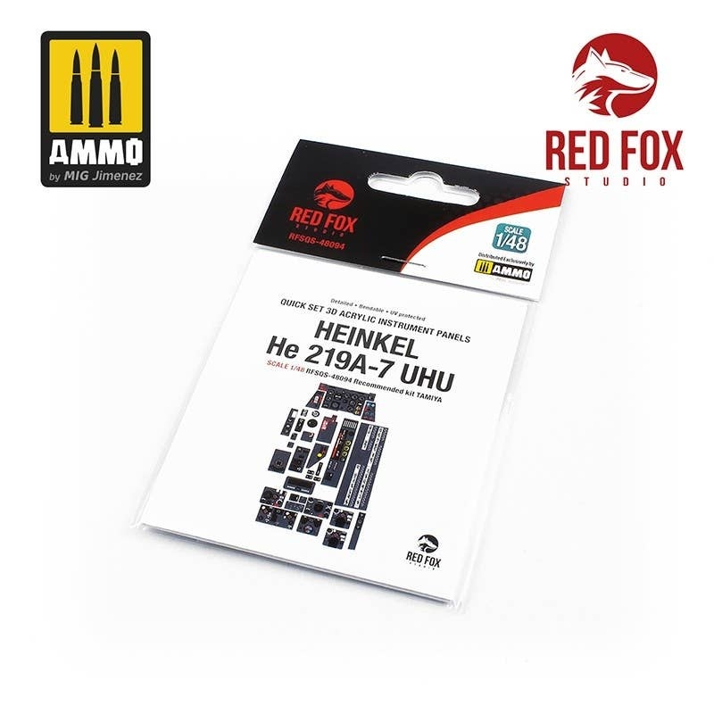 1/48 He219A-7 Uhu 3D Acrylic Instrument Panel (for Tamiya)