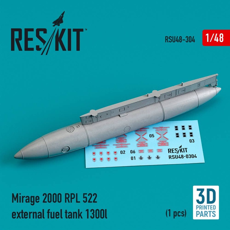 1/48 Mirage 2000 RPL 522 external fuel tank 1300lt (3D Printing)