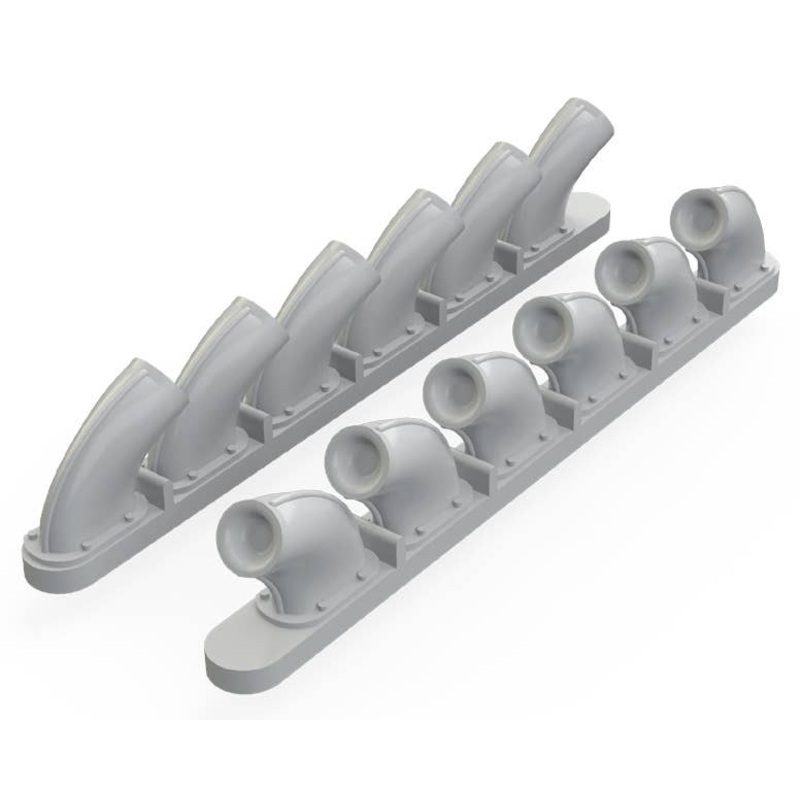 1/48 P-40B Exhaust Stacks (Airfix)