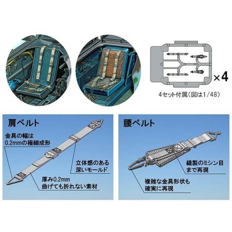 1/48 WWII German Aircraft Seatbelt Set