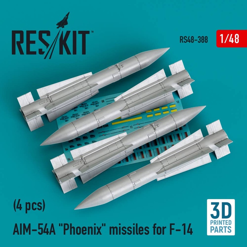 1/48 AIM-54A Phoenix missiles for F-14 (4pcs) (3D Printed)