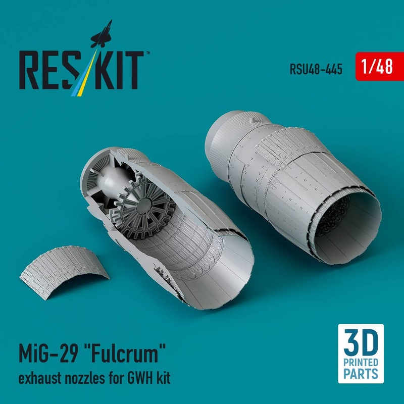 1/48 MiG-29 Fulcrum exhaust nozzles for GWH kit (3D printed)