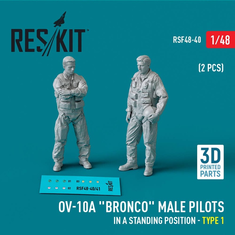 1/48 OV-10A Bronco male pilots (in a standing position - type 1) (2 pcs) (3D Printed)
