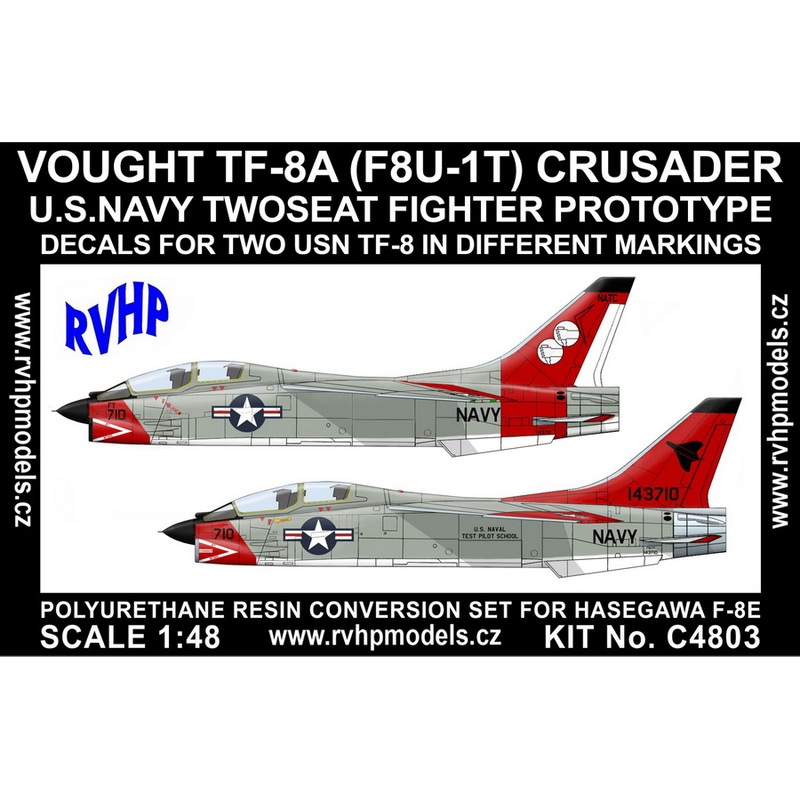 1/48 Vought TF-8A (F8U-1T) Crusader, conv. for Hasegawa F-8E (USN)