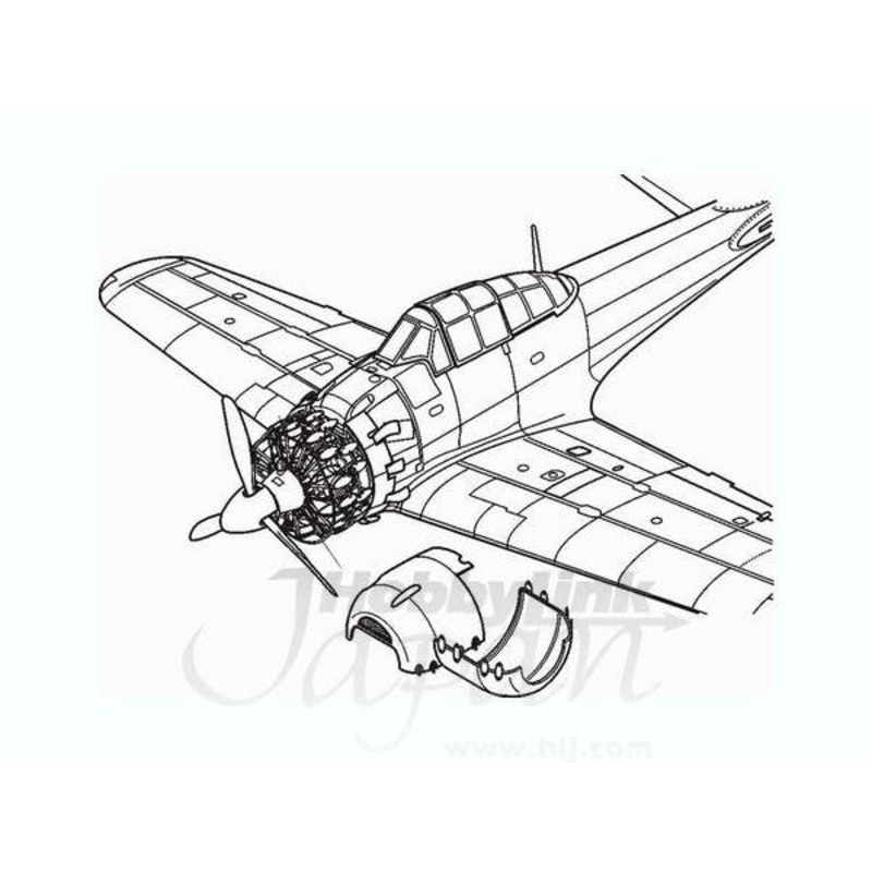 1/48 A6M5/A6M5c Engine Set (for Hasegawa)