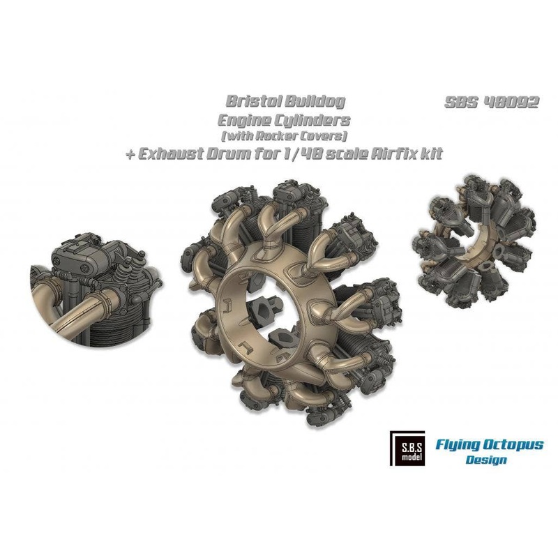 1/48 Bristol Bulldog engine upgrade set (with rocker covers)