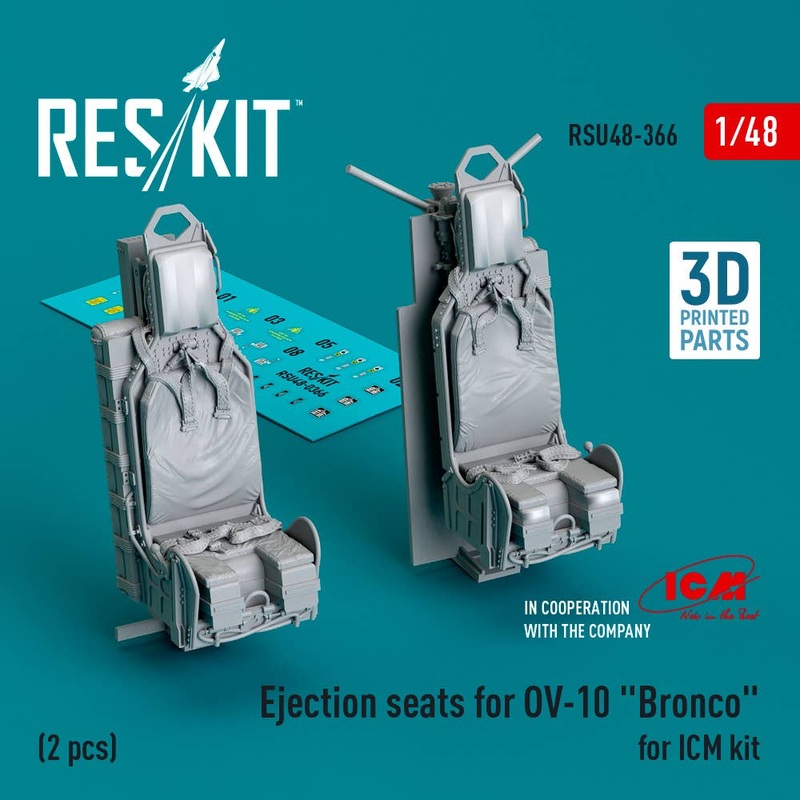 1/48 Ejection seats for OV-10 Bronco (2 pcs) for ICM kit (3D Printed)