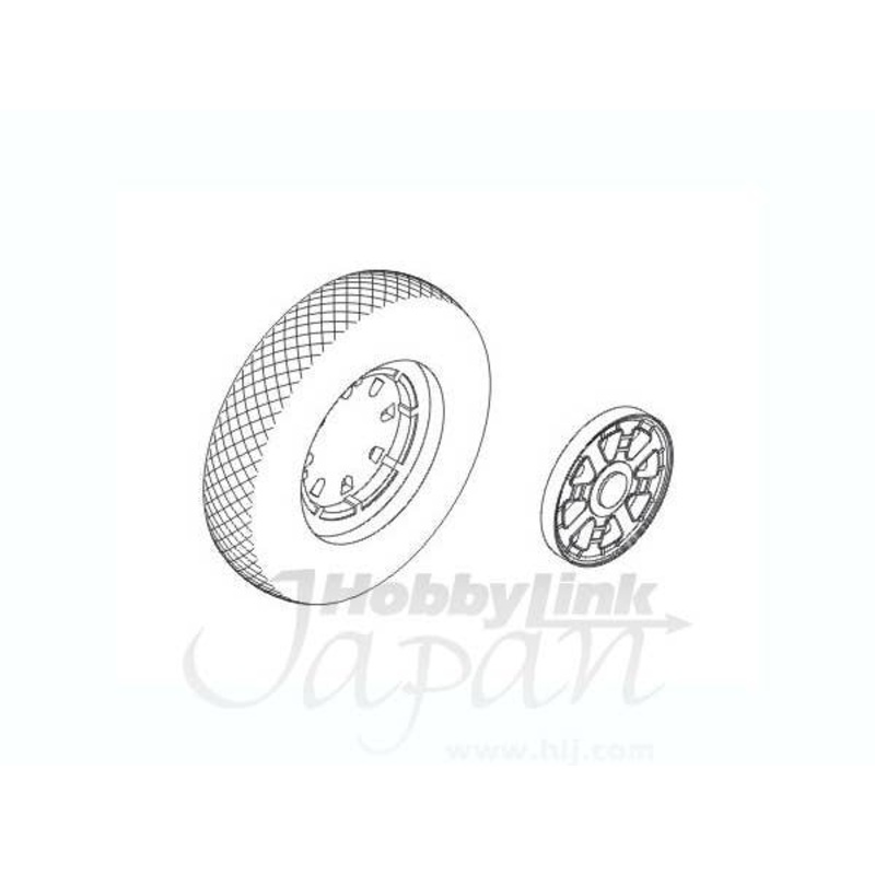 1/48 F4U Corsair Wheels w/Plain Spoked Discs & Diamond Design Tire for Tamiya/Hasegawa