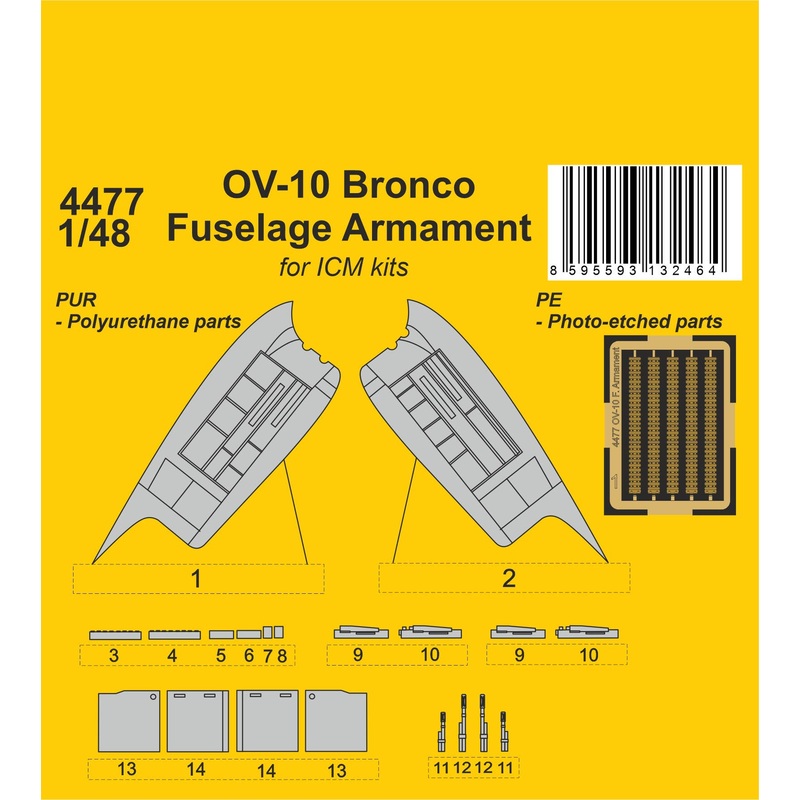 1/48 OV-10 Bronco Fuselage Armament / for ICM kit