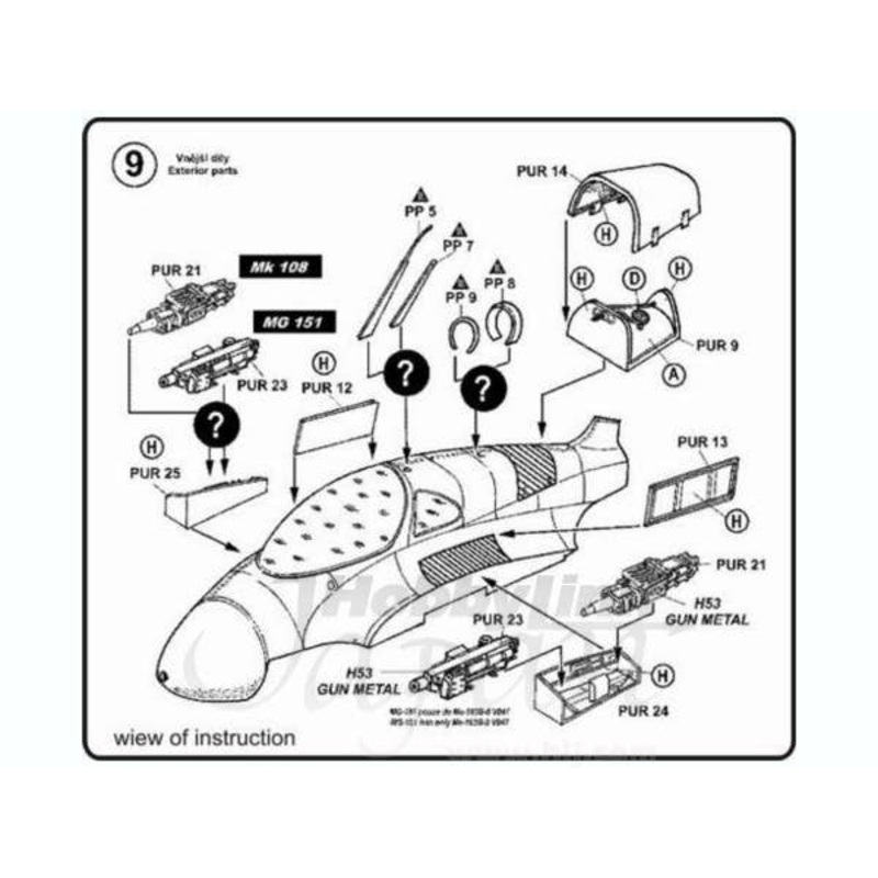 1/48 Me163B Detail Set for Revell