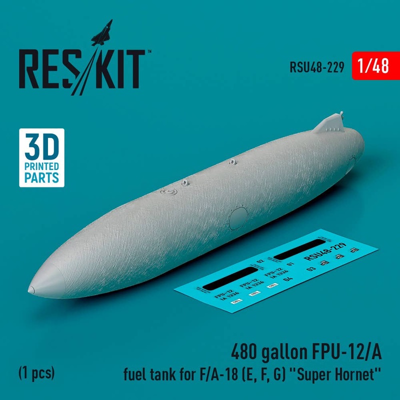 1/48 480 gallon FPU-12/A fuel tank for F/A-18 (E, F, G) Super Hornet (1 pcs) (3D Printed)