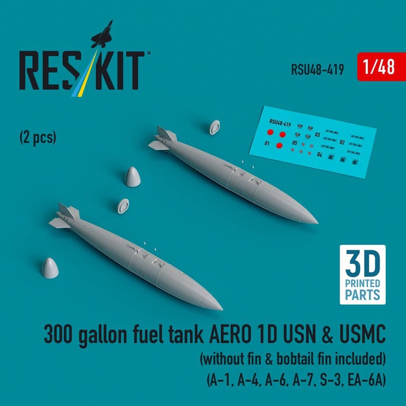 1/48 300 gallon fuel tank AERO 1D USN & USMC (without fin & bobtail fin included) (2 pcs)