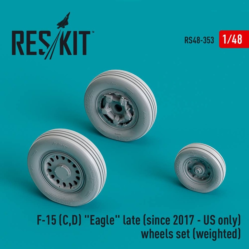 1/48 F-15 (C,D) Eagle late (since 2017 - US only) wheels set (weighted) (Resin & 3D Printed)