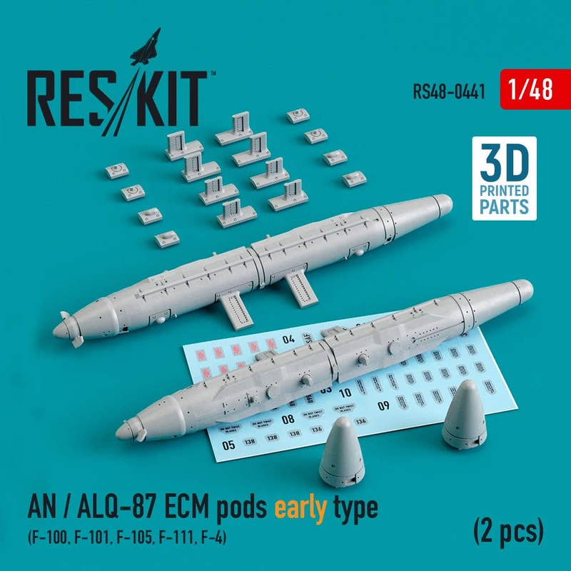 1/48 AN / ALQ-87 ECM pods early type (2 pcs) (F-100, F-101, F-105, F-111, F-4) (3D Printing)