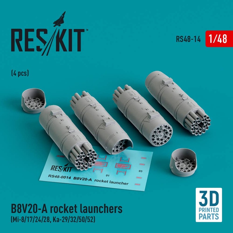 1/48 B8V20-A rocket launchers (4 pcs) (3D Printed)