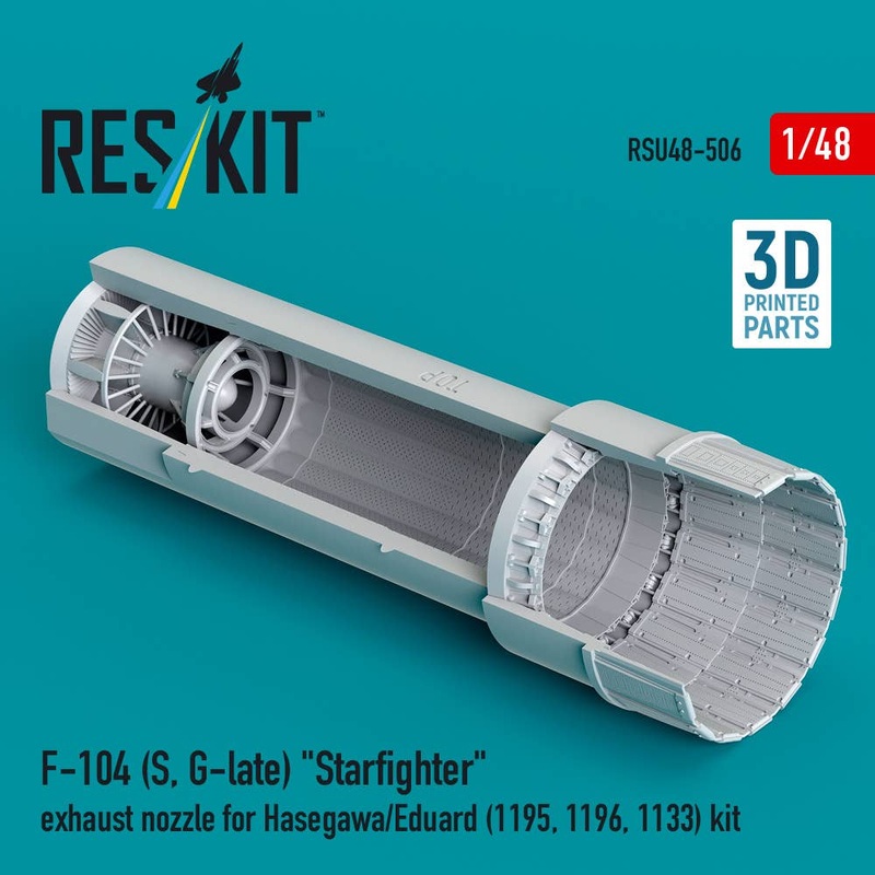 1/48 F-104 (S, G-late) Starfighter exhaust nozzle for Hasegawa/Eduard (1195, 1196, 1133) kit (3D Printed)