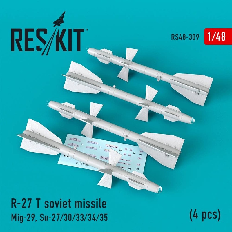 1/48 R-27 T soviet missile (4 pcs) (Mig-29, Su-27/30/33/34/35)