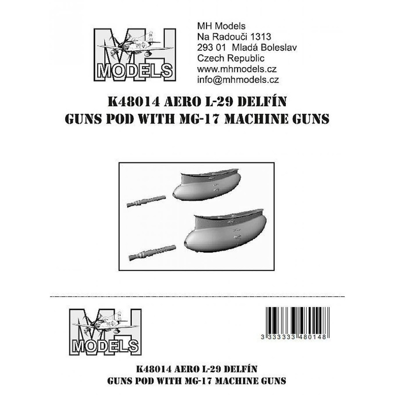 1/48 L-29 Delfin gun pods with MG-17
