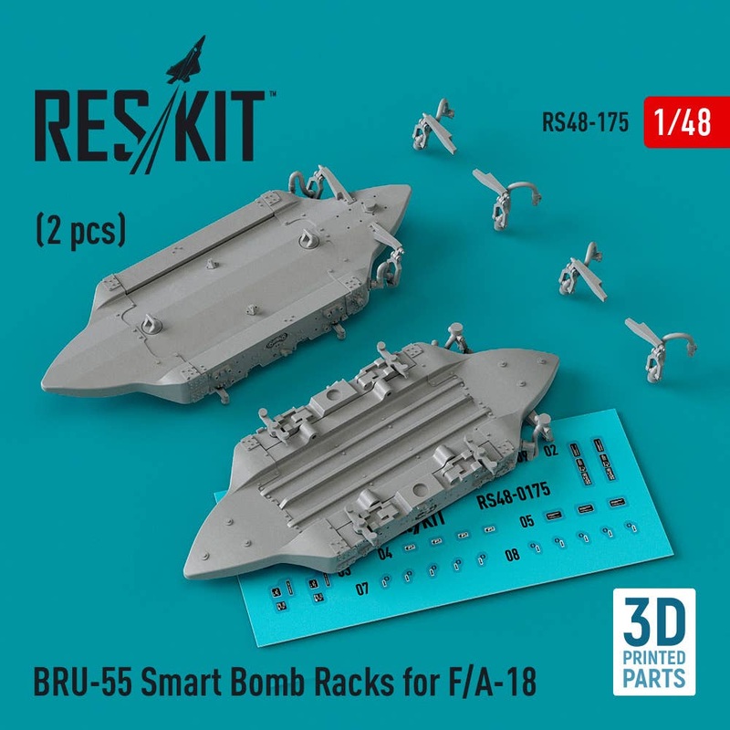 1/48 BRU-55 Smart Bomb Racks for F/A-18 (2 pcs) (3D Printed)