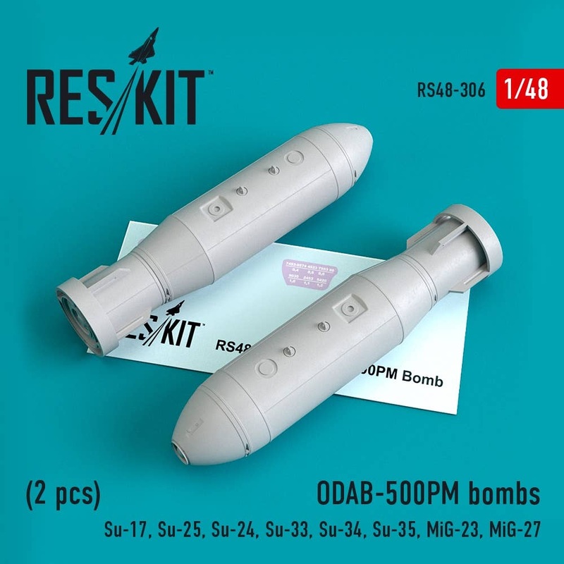 1/48 ODAB-500PM bombs (2pcs)(Su-17, Su-25, Su-24, Su-33, Su-34, Su-35, MiG-23, Mig-27)