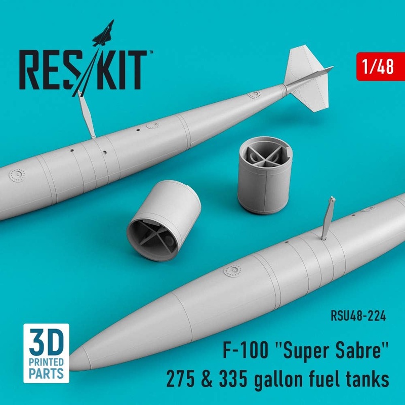 1/48 F-100 Super Sabre 275 & 335 gallon fuel tanks (3D Printing)