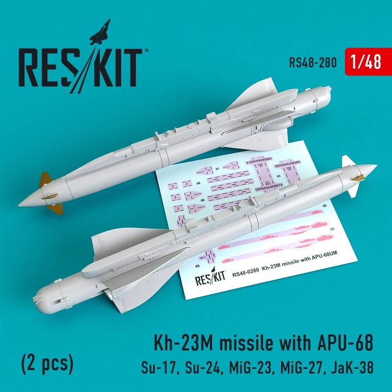 1/48 Kh-23M missile with APU-68 (2 pcs)(Su-17, Su-24, Mig-23, Mig-27, JaK-38)