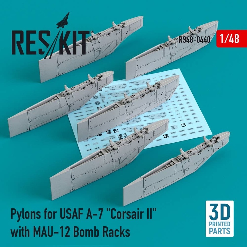 1/48 Pylons for USAF A-7 Corsair II with MAU-12 Bomb Racks (3D Printing)