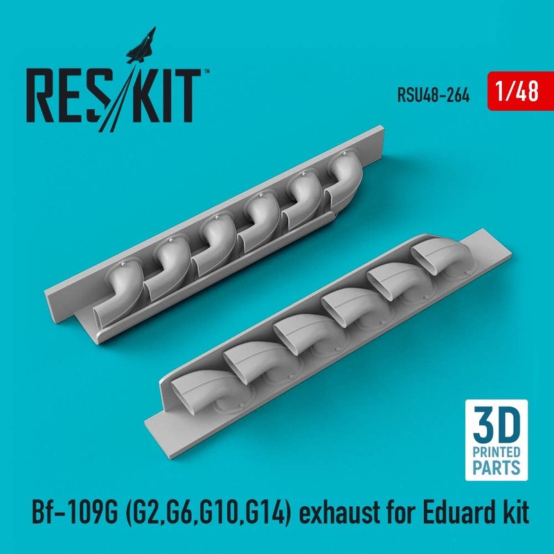 1/48 Bf-109G (G2,G6,G10,G14) exhaust for Eduard kit (3D printing)