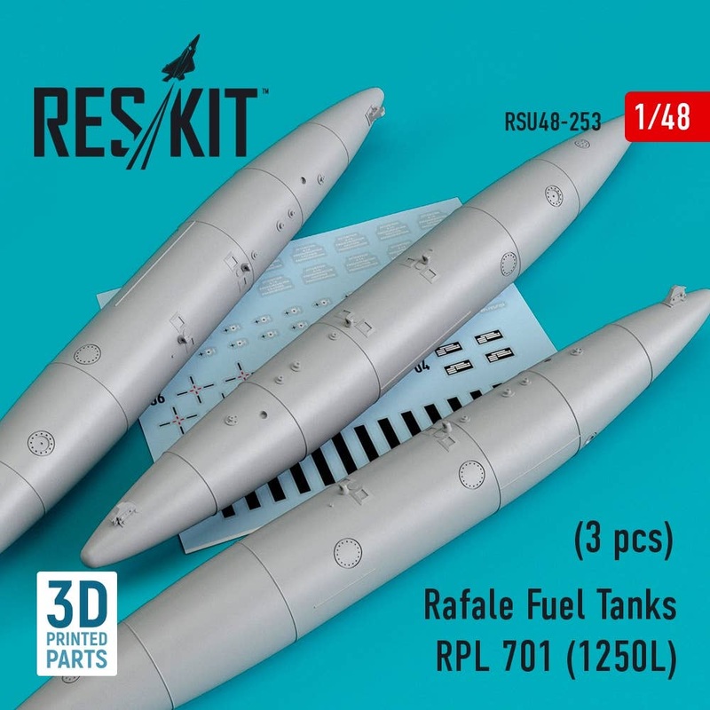 1/48 Rafale Fuel Tanks RPL 701 (1250L) (3 pcs) (3D printing)