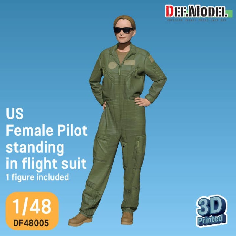 1/48 US Female pilot standing in flight suit