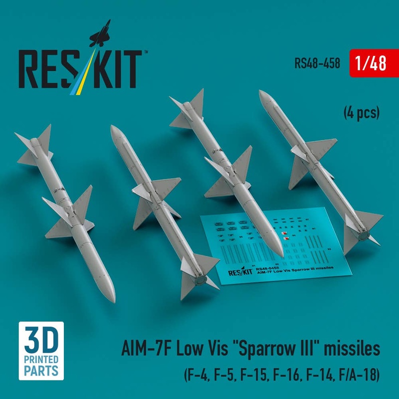1/48 AIM-7F Low Vis Sparrow III missiles (4 pcs)