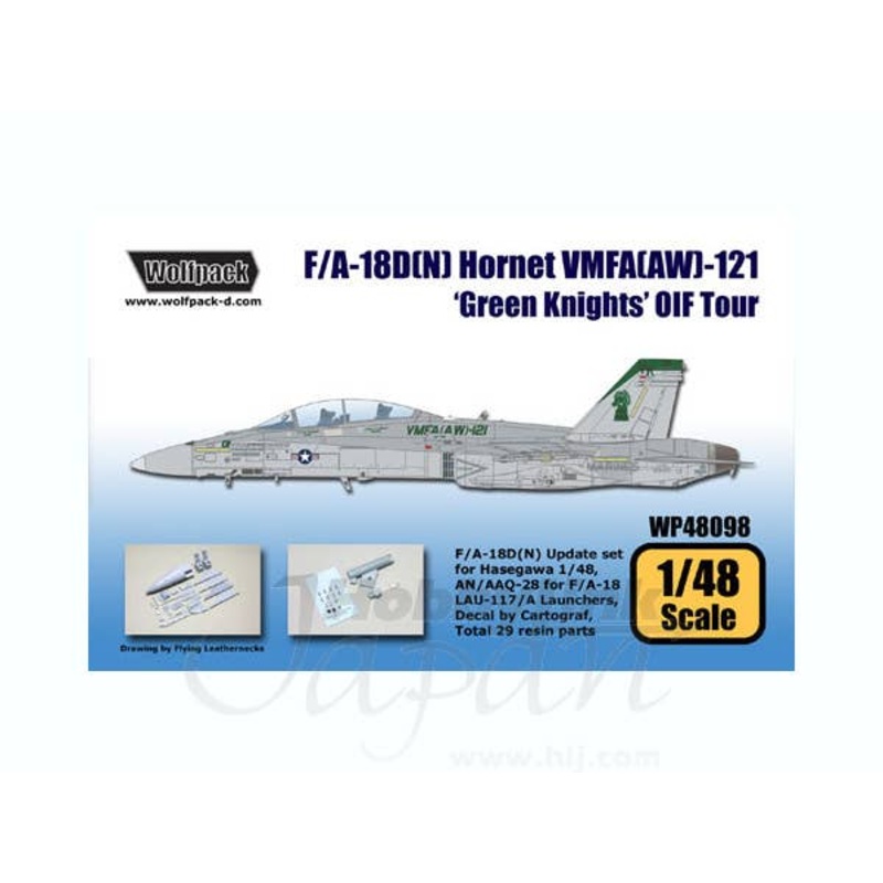 1/48 F/A-18D(N) Hornet VMFA(AW)-121 Green Knights OIF Tour (for Hasegawa)