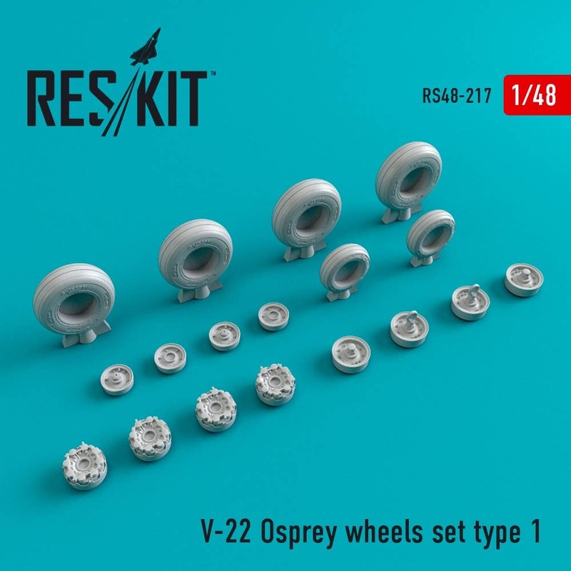 1/48 V-22 Osprey Type 1 Wheels Set (for Italeri)