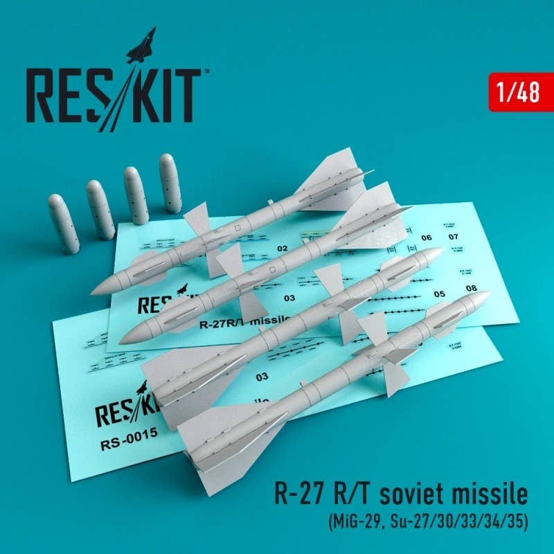 1/48 R-27 R/T soviet missile (4 pcs)  (MiG-29, Su-27/30/33/34/35)
