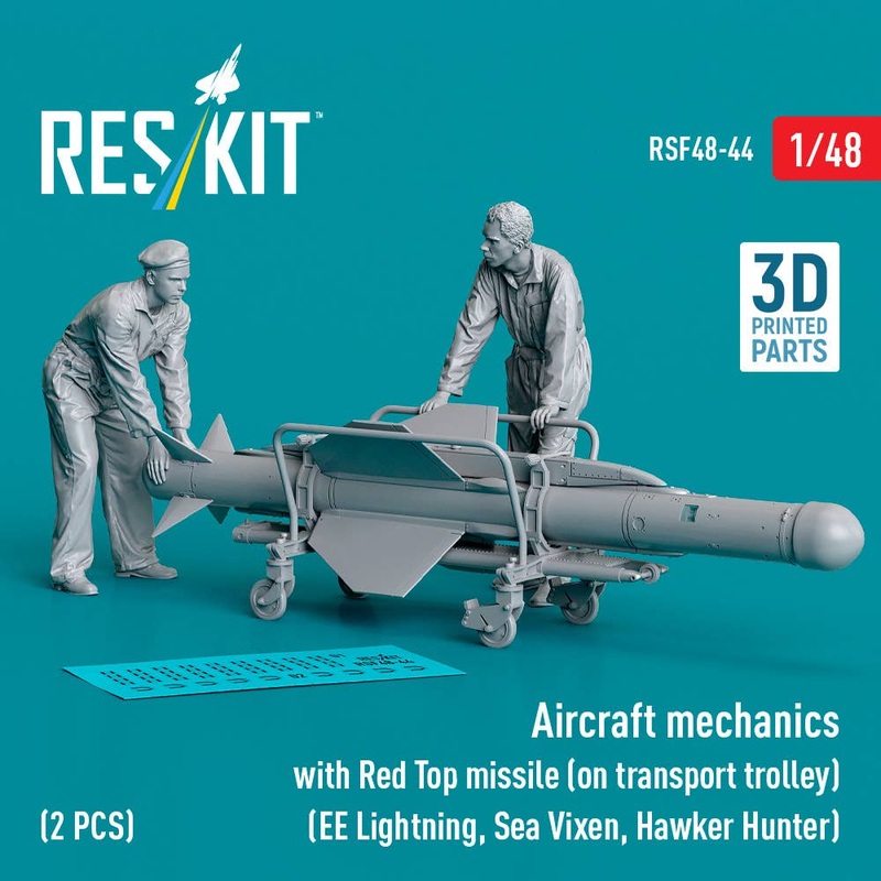 1/48 Aircraft mechanics with Red Top missile (on transport trolley) (2 pcs)