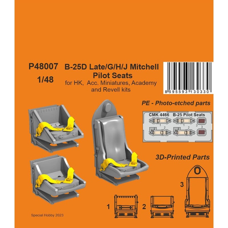 1/48 B-25D Late/G/H/J Mitchell Pilot Seats / for HK, Acc. Miniatures, Academy and Revell kits